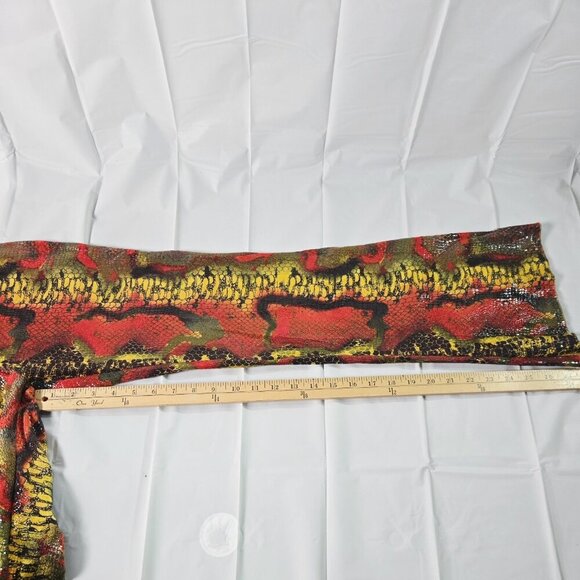 Adult Small Curtain Call Costume Snakeskin Foil Animal Print Bell Bottom Pants - Picture 8 of 9